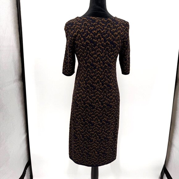 Ann Taylor Sweater Dress Womens‎ XS Knit Dress Abstract Midi Old Money Dark Prep - Picture 7 of 8
